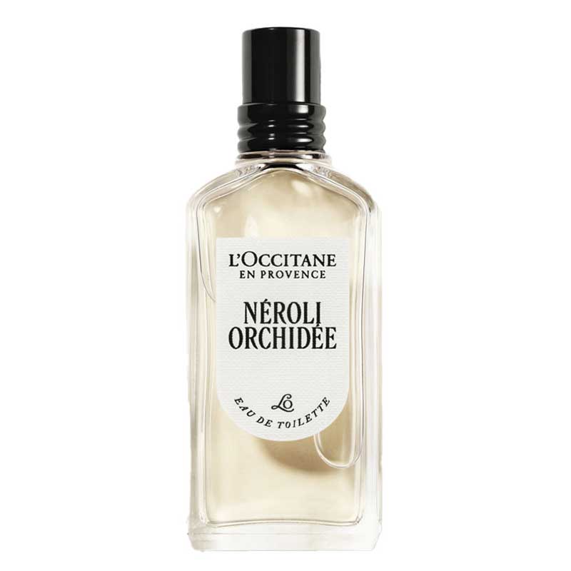 a bottle of L'Occitane en Provence eau de toilette, specifically the Neroli orchidèe.