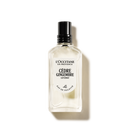 A bottle of L'OCCITANE en PROVENCE CEDRE GINGEMBRE CAPÉLÉTAE, a fragrance for men, is shown against a black background.