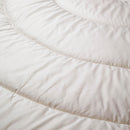 a close-up view of a white, fluffy, and wrinkled fabric, possibly a blanket or comforter.
