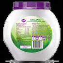 The image is a label for a premium full cream instant milk powder, specifically an organic product.