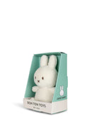 A white plush bunny toy is displayed in its packaging, which is labeled "BON TON TOYS EST. 1933".