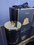 Cote Noire - Herringbone Candle With Scarf - Black & Gold - Red bee Lid - HCG02 Cote Noire