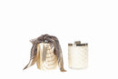 Cote Noire Herringbone Candle With Scarf Blond Vanilla - Cream & Golden Bee lid - HCG03 Cote Noire