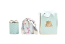 COTE NOIRE - HERRINGBONE CANDLE WITH SCARF - TIFFANY BLUE & GOLD - BUTTERFLY LID - HCG51 Cote Noire