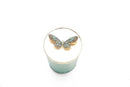 COTE NOIRE - HERRINGBONE CANDLE WITH SCARF - TIFFANY BLUE & GOLD - BUTTERFLY LID - HCG51 Cote Noire