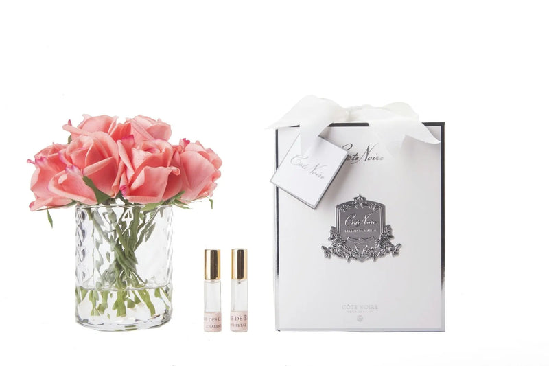 Cote Noire - Herringbone Flower - Rose Buds - Clear - White Peach - HCF25 Almadelia