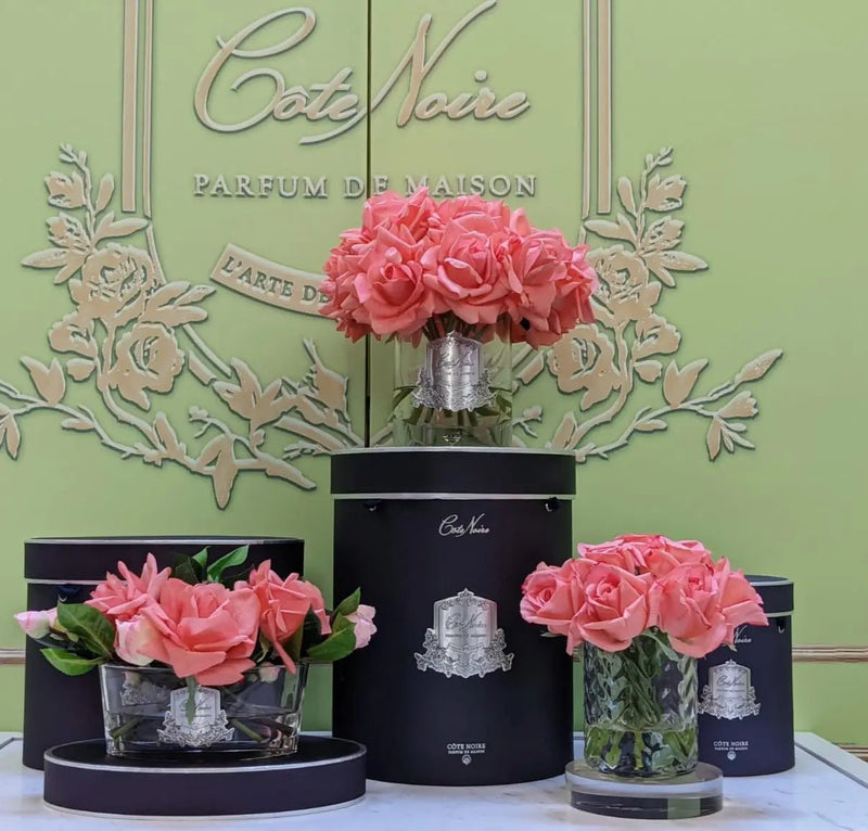 Cote Noire - Herringbone Flower - Rose Buds - Clear - White Peach - HCF25 Almadelia