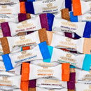 a collection of various candy wrappers with different colors and flavors, including "Golden Boronia Original Crunchy", "Golden Boronia Original Soft", "Golden Boronia Peppermint Soft", and "Golden Boronia Apricot Soft".