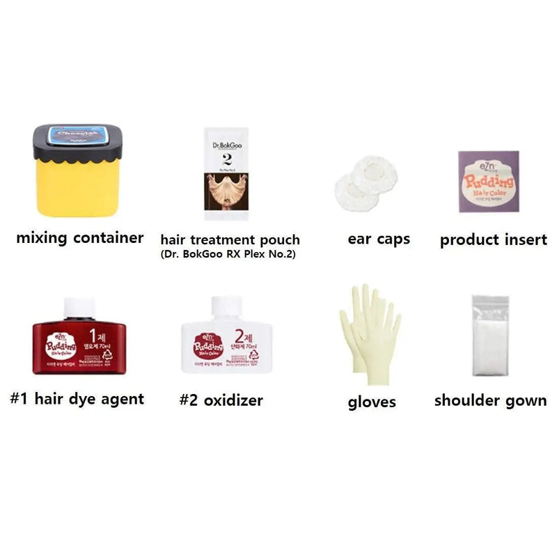 eZn Pudding Hair Color Cream Santorini Ash Blue DIY Kit EXP:5/23 - XDaySale