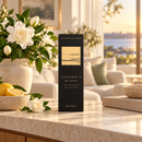 Blue Jacar Gardenia Blanc 200ml carton in a bright floral home setting