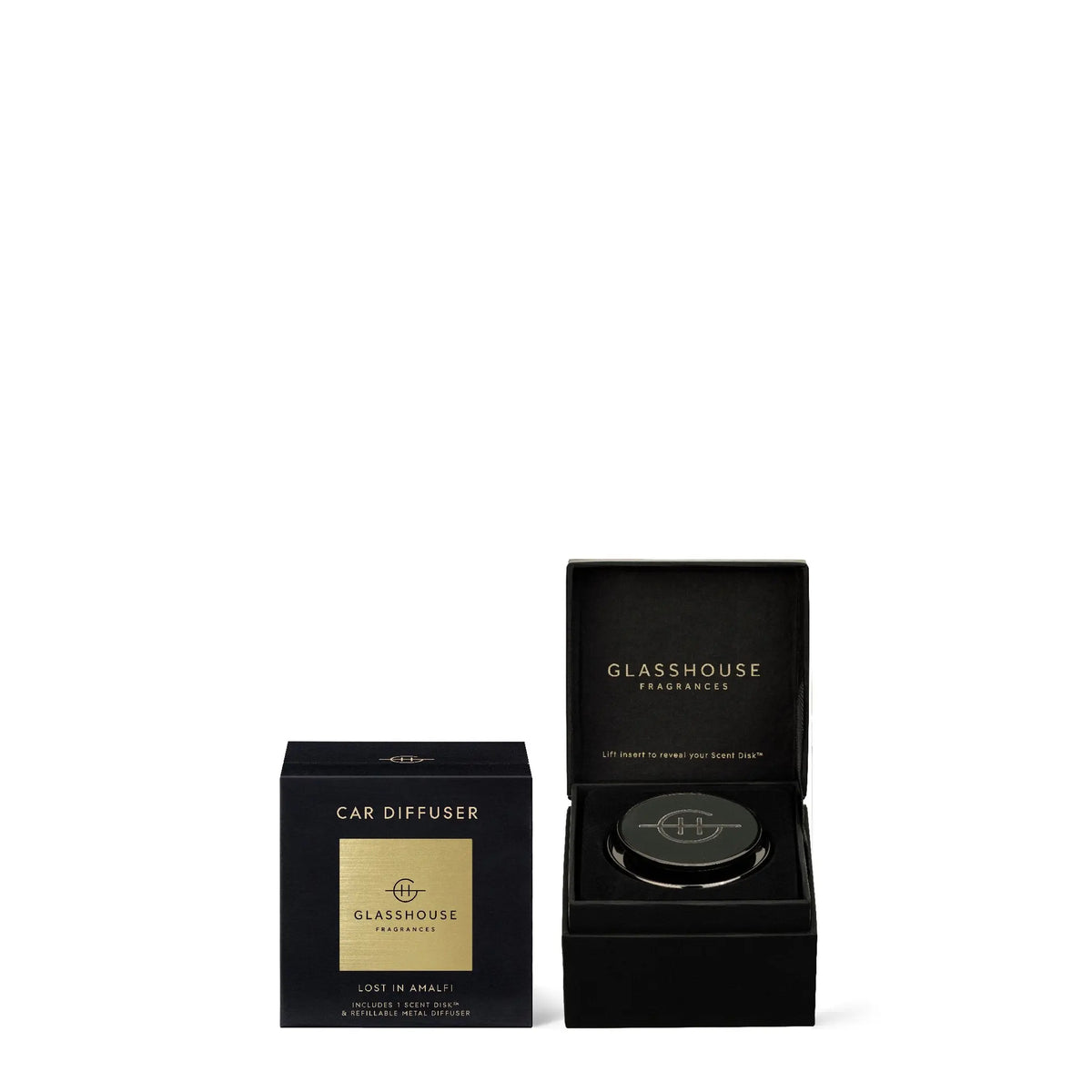 Glasshouse Fragrances gold car diffuser - LOST IN AMALFI - XDaySale