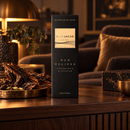 Blue Jacar Oud Eclipse 200ml carton in a refined evening lounge