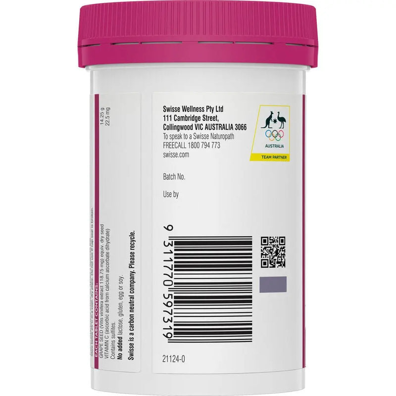 Swisse Beauty Grape Seed 180 Tablets EXP:09/2025 - XDaySale