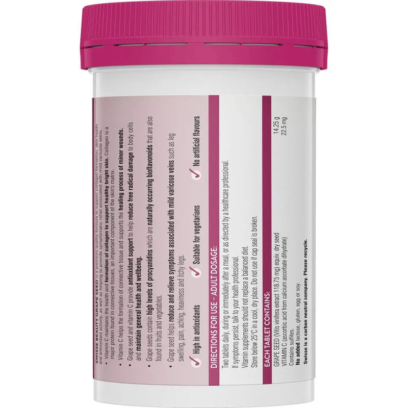 Swisse Beauty Grape Seed 180 Tablets EXP:09/2025 - XDaySale