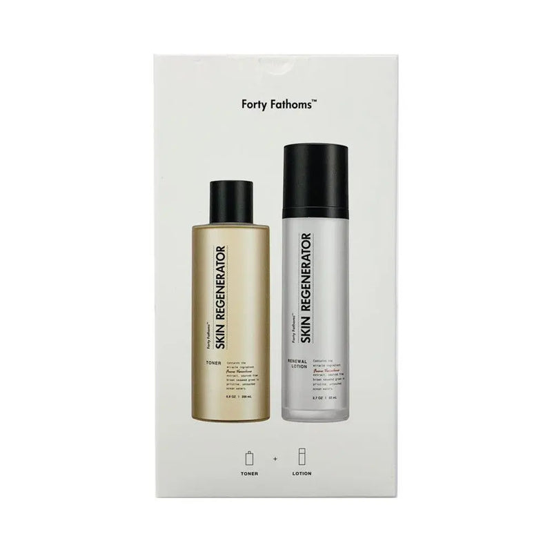 Unichi Forty Fathoms Skin Regenerator Toner & Lotion Twin pack + 2 Samples - XDaySale
