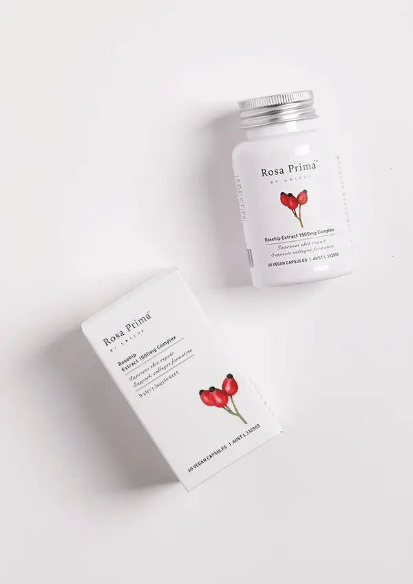 Unichi Rosa Prima Rosehip Extract Complex 1500mg 60 Capsules - XDaySale