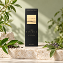 Blue Jacar Zen Botanica 200ml diffuser carton styled with botanical tea leaves