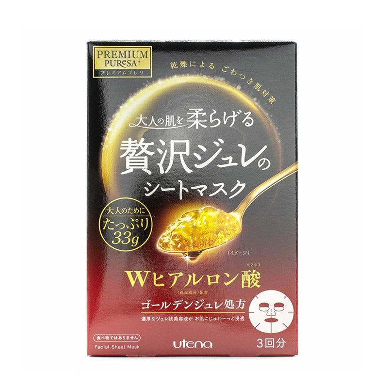 Utena Premium Puresa Golden Jelly Hyaluronic Acid Face Mask 3 Sheets - XDaySale